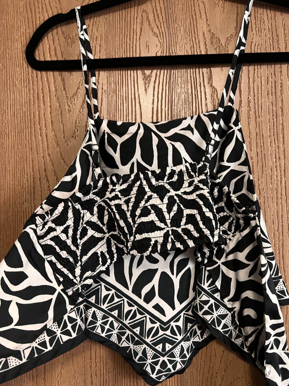Japna Black & White Bold Print Scarf Top - Picture 5 of 6